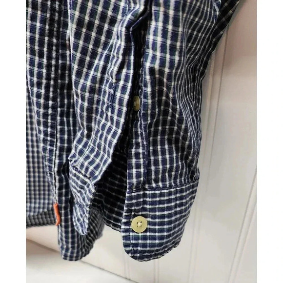 Nautica  Men's Classic Navy Check Button Up  XL - Picture 2 of 9